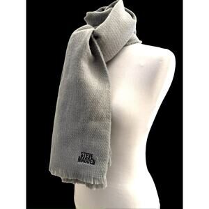 Steve Madden Gray Fringed Scarf Winter Warm Cozy Fall Layering Versatile